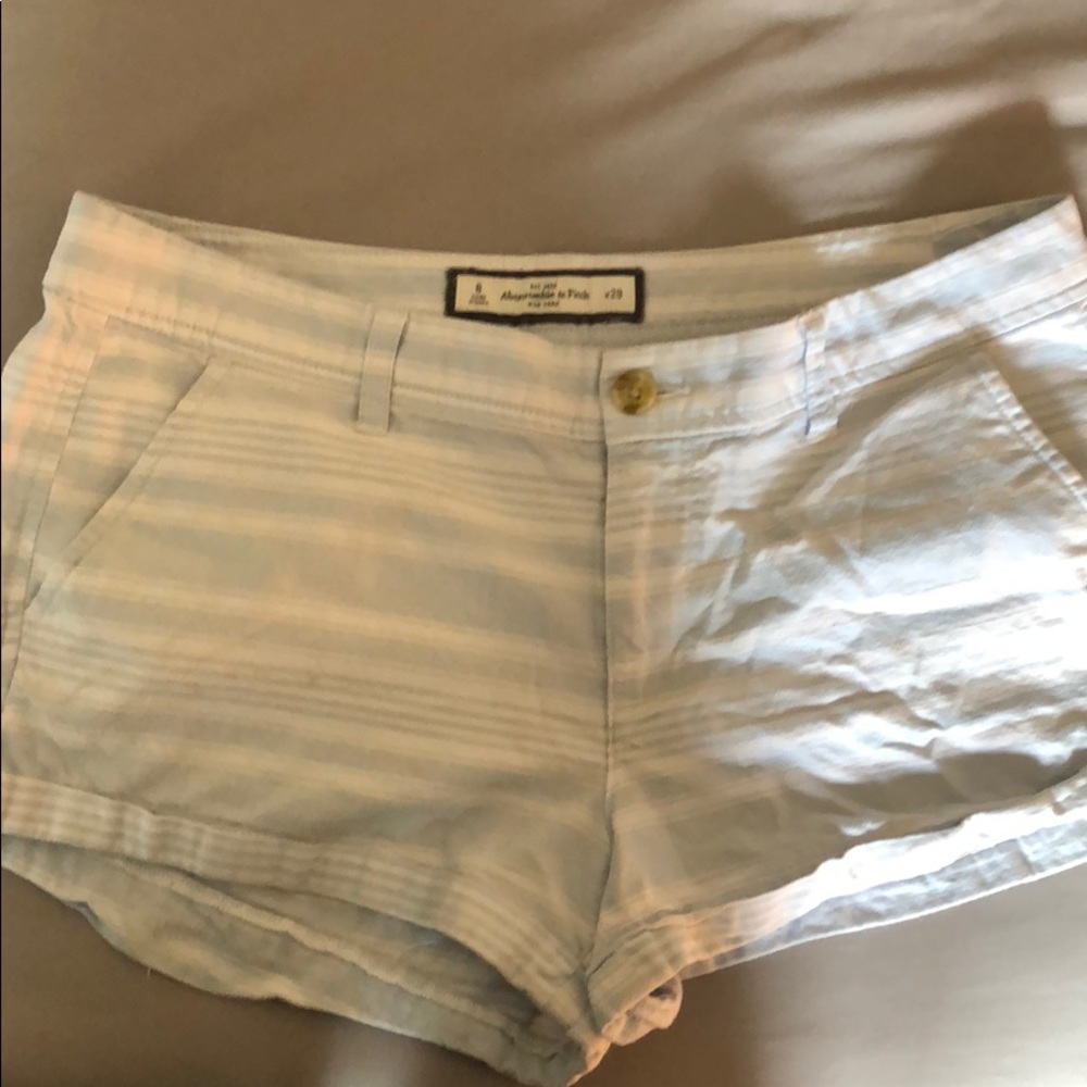 Abercrombie Blue and White Stripe Shorts